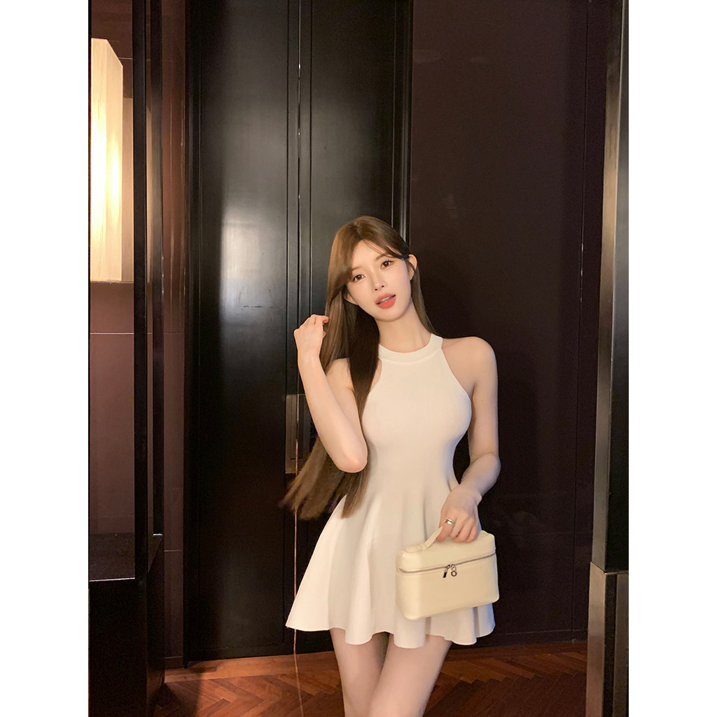 Evelynชุดมินิเดรสไหมพรม ทรงรัดตัว คอกลม สีพื้นเรียบๆ รูปที่ 8
