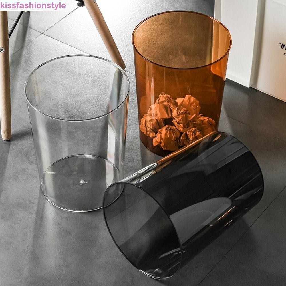 Kissfashionstyle ถังขยะโปร่งใส, PET ถังขยะทนทาน, คอนเทนเนอร์ Organizer Light หนา Multi-functional ขยะคอนเทนเนอร์ห้องครัว