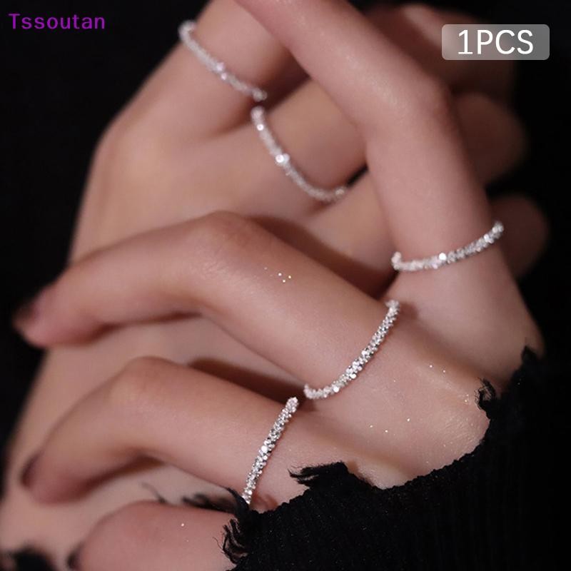 [TSST] Chic Minimalist Silver สีเงาแหวนผู้หญิงแหวนปรับบุคลิกภาพ Fine แฟชั่นเครื่องประดับงานแต่งงานของขวัญ TAN