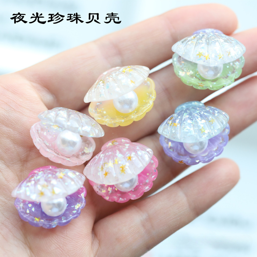 ส่องสว่างสามมิติไล่โทนสีสีดาวเลื่อมเปิดมุกเชลล์ที่มีสีสันครีมกาวเรซิ่นเครื่องประดับอุปกรณ์เสริม