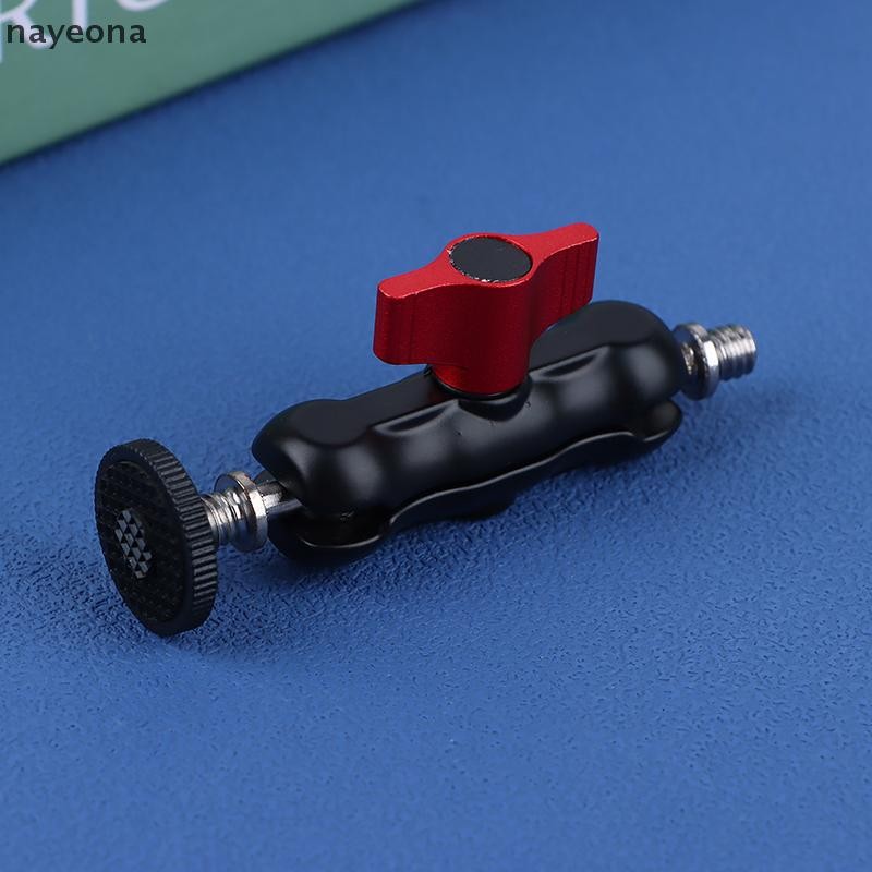 [NAY] แคลมป์อลูมิเนียมอัลลอยด์พร้อมหัวบอลคู่ Magic Arm Clamp 1/4 3/8 รูสําหรับโทรศัพท์ Video Mount กล้อง Monitor ไฟ LED Mic EON