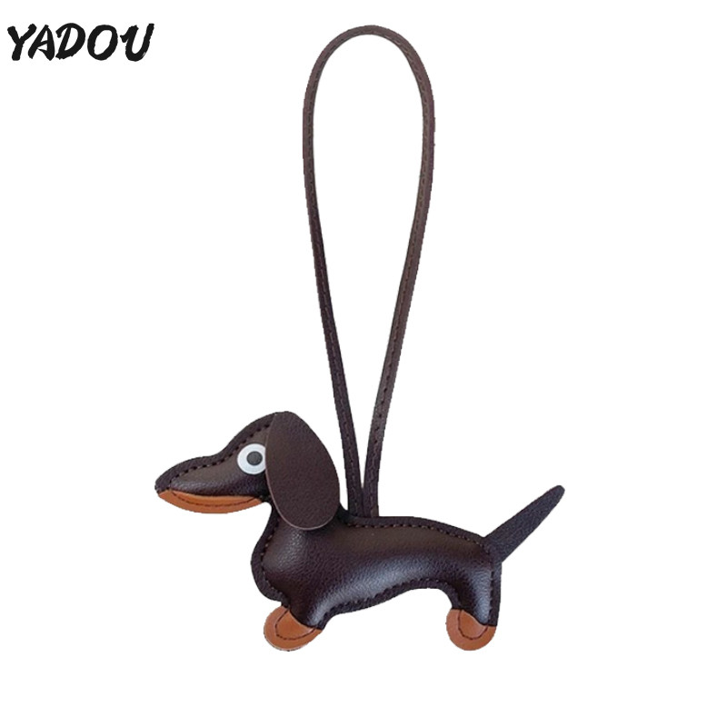 Yadou จี้ลูกสุนัขดัชชุนน่ารัก PU จี้กระเป๋าสร้างสรรค์ระดับไฮเอนด์