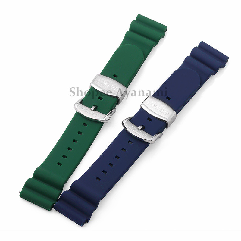 สายยางซิลิโคน 20 มม. 22 มม. สำหรับสาย Seiko สายคล้องข้อมืออ่อนนุ่มปล่อยอย่างรวดเร็วเปลี่ยนชายและหญิงพร้อมโลโก้
