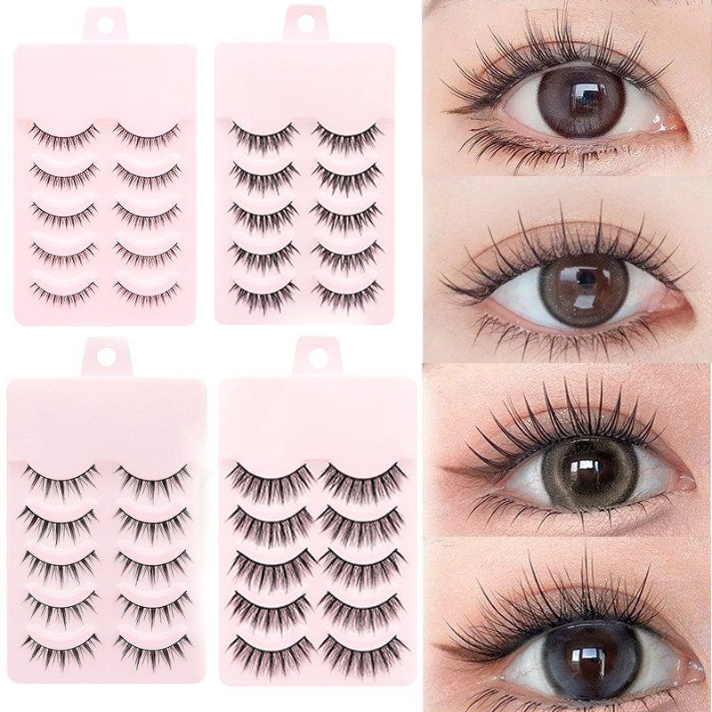 ใหม่มาถึง 5 คู่ขนตาปลอมธรรมชาติ Lashes Soft Daily Dating Eye Extension Lashes แต่งหน้า