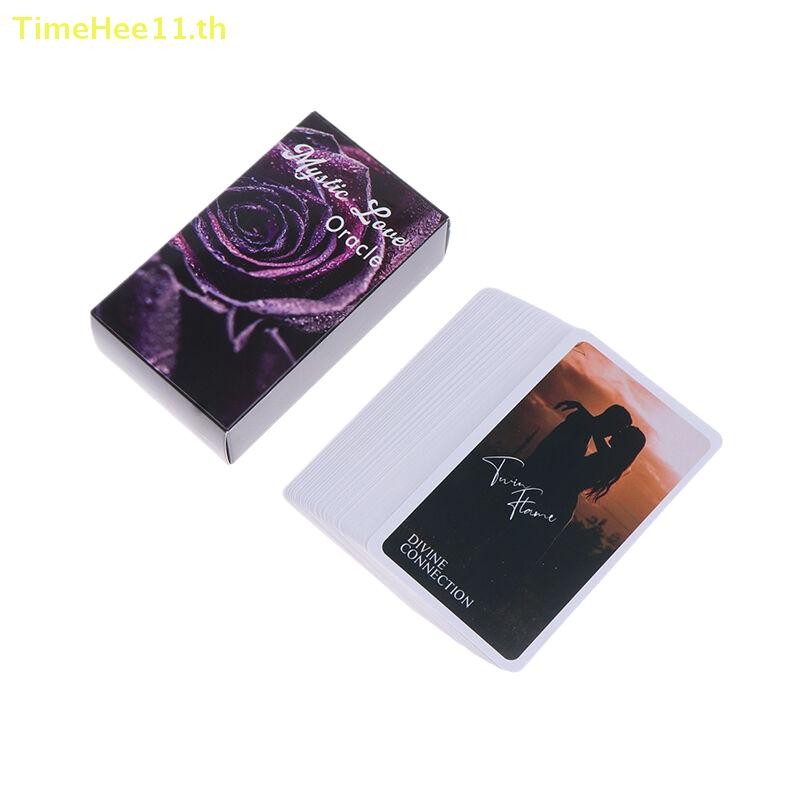 Timehee 79 ชิ้นการ์ด Mystic LOVE ORACLE Deck LOVE ORACLE Deck Tarot Deck Twin Flame Deck ข้อความ Tar