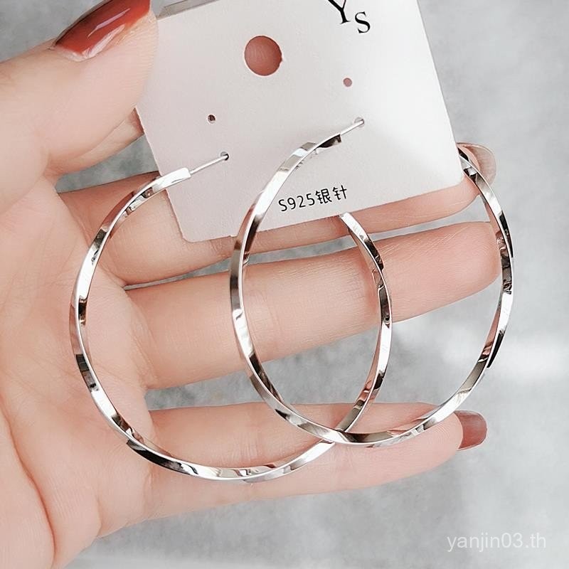 ต่างหู стильใหม่ Hoop แบบไม่ซีดจาง สไตล์ High-End สำหรับ 여성 OZP4