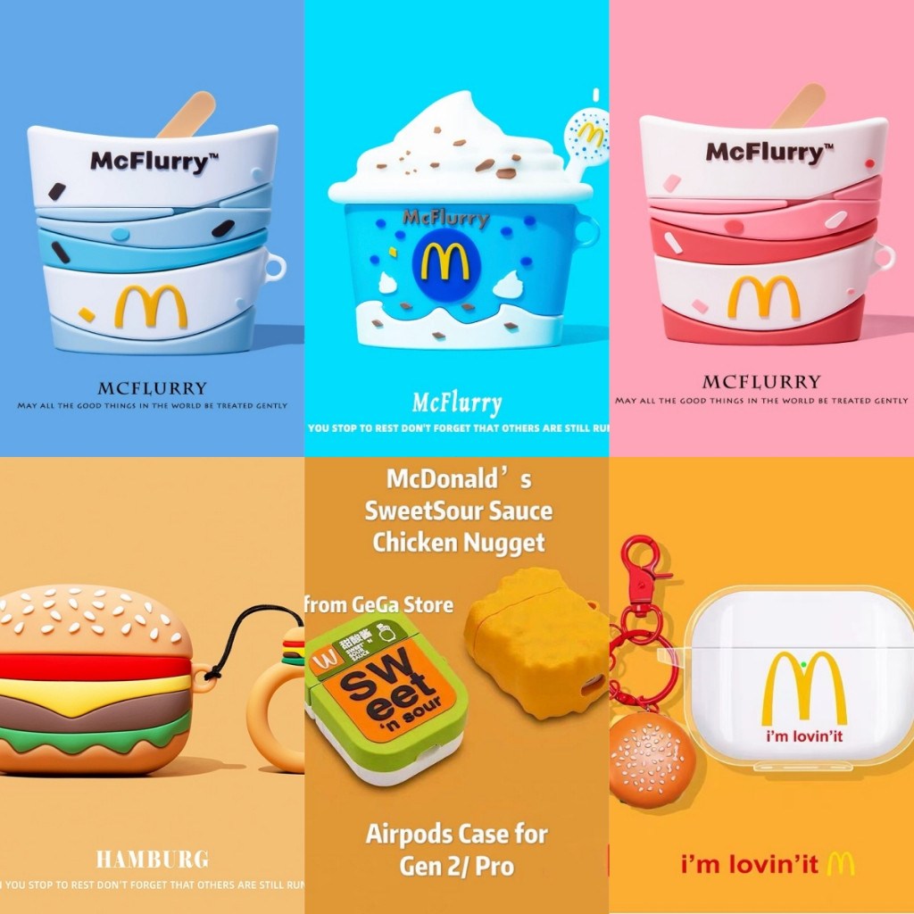 Mcdonalds Airpods น่ารัก Airpods 4 กรณีไก่ Nuggets Airpods Pro 2 กรณี McFlurry Airpods Gen3 กรณีซิลิ