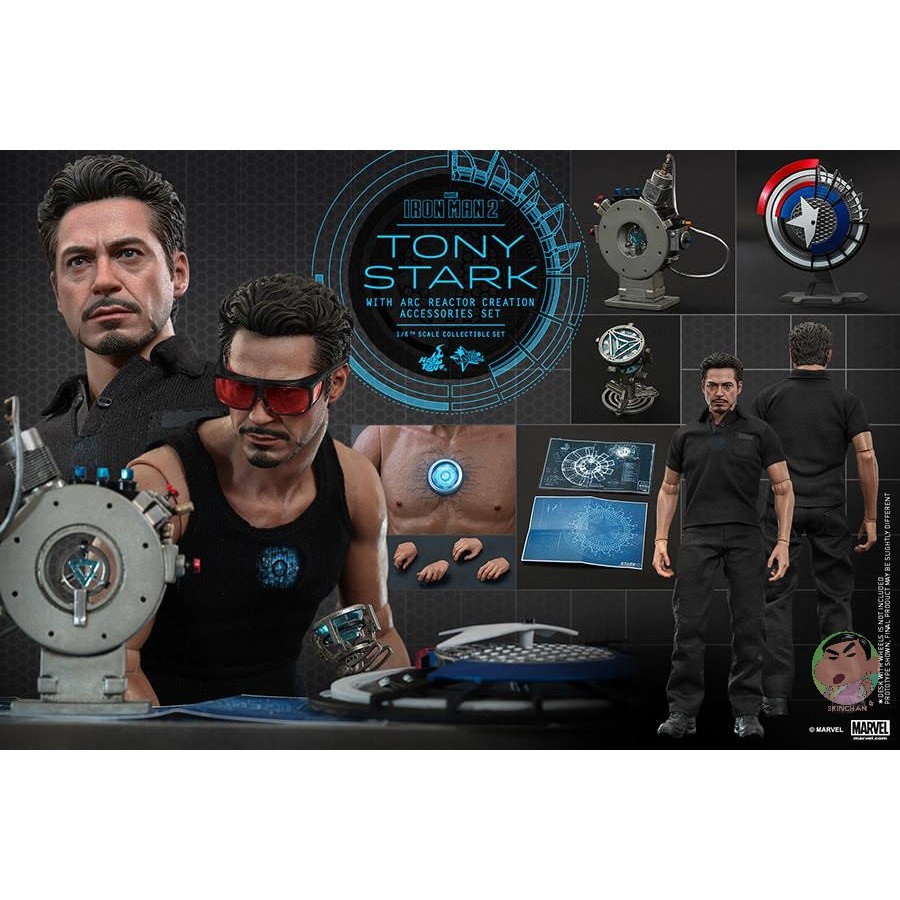 Hot Toys MMS273 Iron Man 2 – Tony Stark w/ Arc Reactor Creation Accessories 1/6th Scale Collectible 