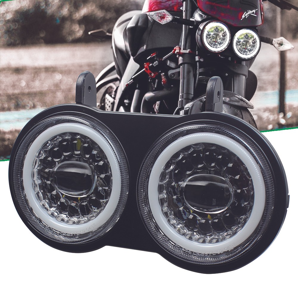 ไฟหน้า LED คู่รถจักรยานยนต์สําหรับ Buell XB รุ่น 2003-2010