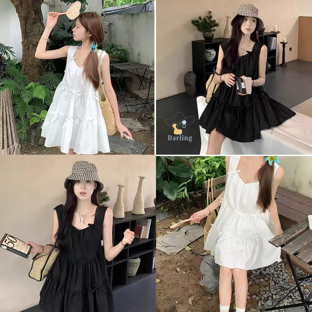 ชุดเดรสหญิง ดีไซน์เกาหลี หวานน่ารัก ลดวัยทันที