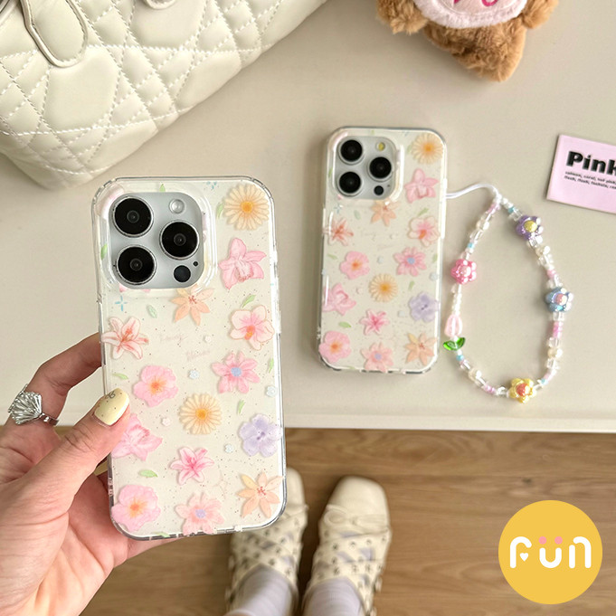 INS ดอกไม้สีสันสดใสโทรศัพท์มือถือสําหรับ iPhone 16 15 14 13 Pro Max 15Promax 16Pro พร้อมโซ่หลุมใหญ่สกปรกทน Hard IMD ฝาหลัง ราคา ถูกที่สุด ดีลบีเคเค แกลเลอรีภาพที่ 5