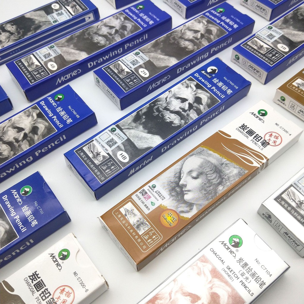 Marley Sketch Pencil Soft Medium Hard Carbon Drawing Pencil 4B Matte Art Student Painting Sketch B/4