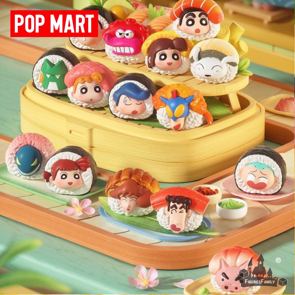 [ของแท้] POP BEAN SUSHI Series สไตล์พื้นฐานและความลับยืนยันเครยอนชินจังรูปตุ๊กตาเครื่องประดับของขวัญ