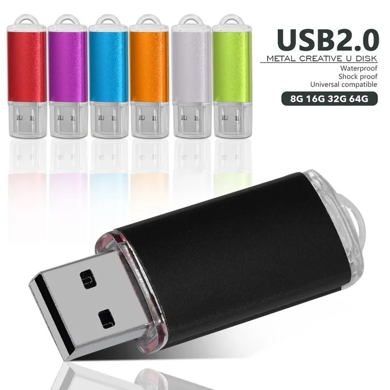 USB แฟลชไดรฟ์ 4GB 8GB 16GB 32G 64GB 128GB TYPE-C โลหะ 16GB USB 2.0 8GB สีดํา 4GB Memory Stick U Disk