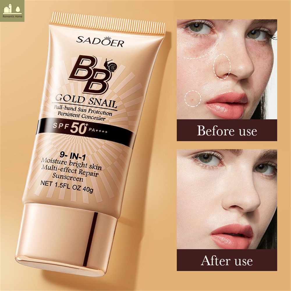 Simple Gold Snail Sunscreen, SPF50 + คอนซีลเลอร ์ BB Cream, Lightweight Oil-Control Anti-Aging White
