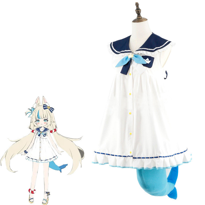 VTuber YouTuber Cos Play Gura คอสเพลย์ Reborn As A Baby Shark Sameko Saba หูและตกแต่งหาง