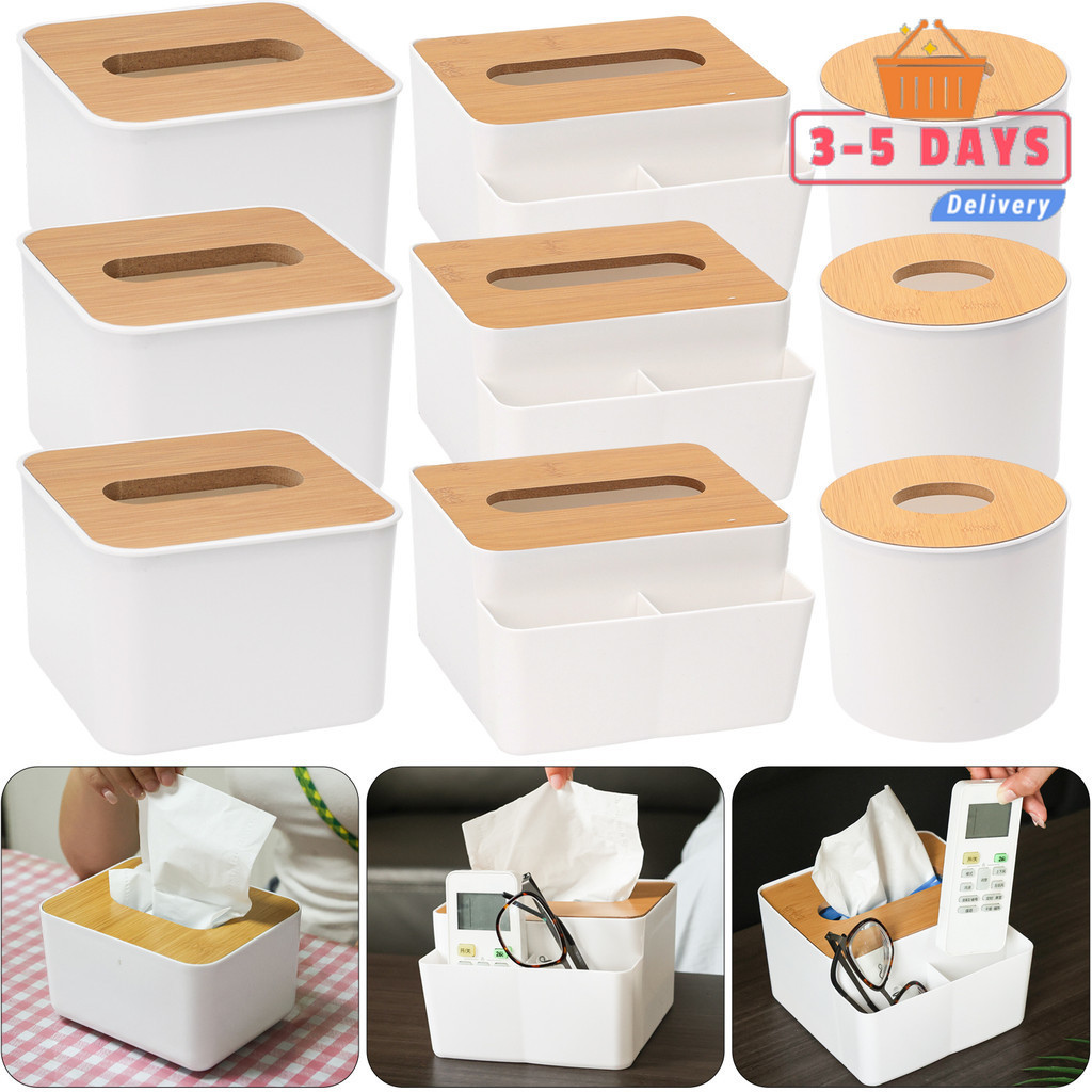 [3-5 วันมาถึง]ที่ใส่กล่องทิชชู่ไม้ไผ่ที่ใส่กระดาษเช็ดมือที่ทันสมัยโหลดง่ายและสะอาดสําหรับห้องครัว/ห้องนอน/ห้องนั่งเ