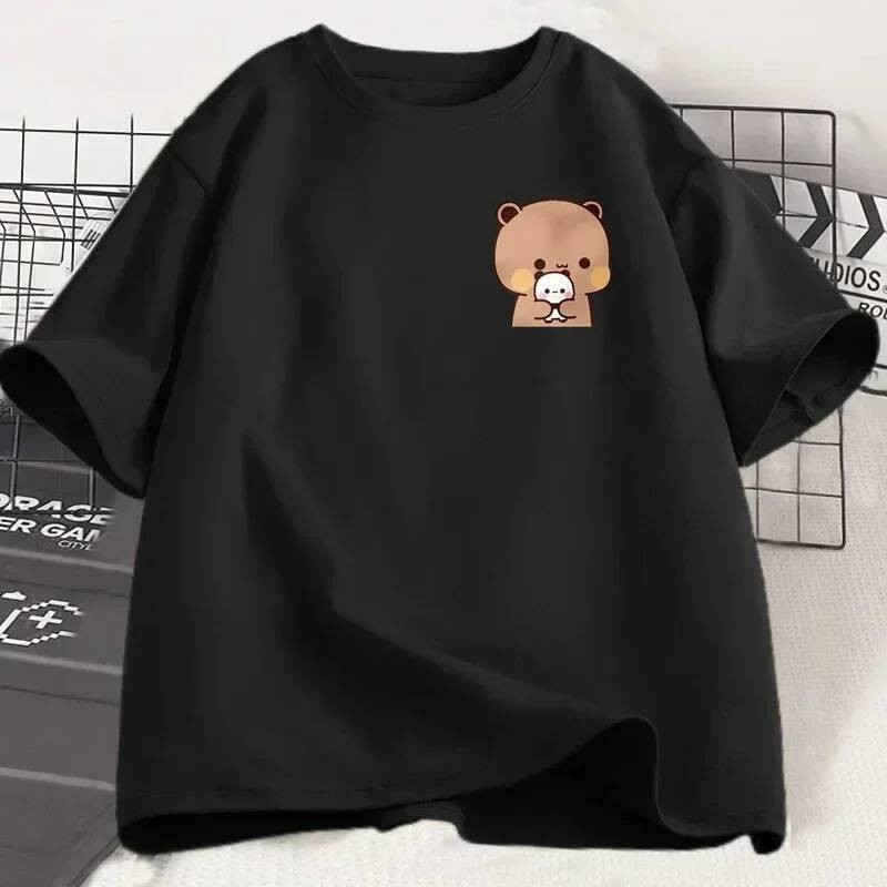 เสื้อยืดแขนสั้นผ้าฝ้ายแฟชั่นลำลองพิมพ์ลายแพนด้า Bubu Dudu Fun