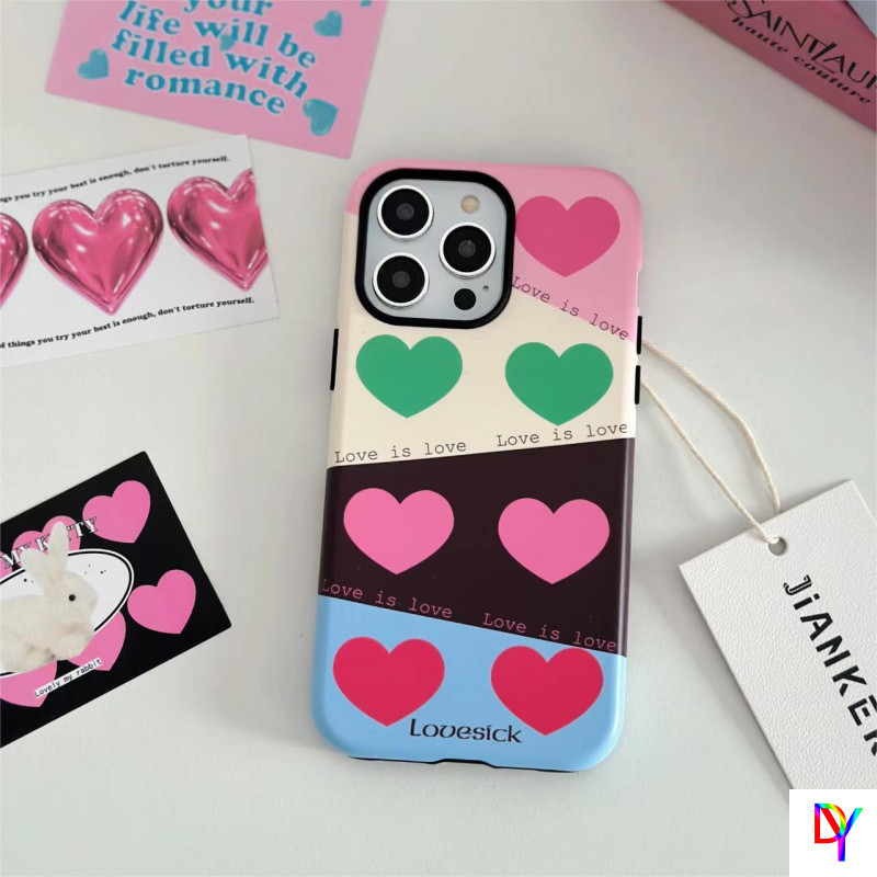 เคสโทรศัพท์ Apple 16 รูปหัวใจ iPhone 15 Pro Max อินเทรนด์ 14 ฟิล์ม 13 ทูอินวัน 12 เรียบง่าย 11 ครอบคลุมเต็มรูปแบบ