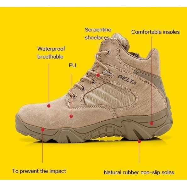 รองเท้านิรภัย Delta Tactical Low cream