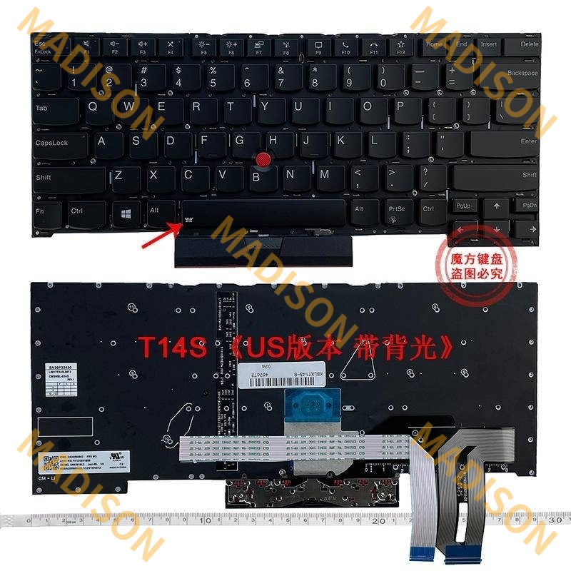 R14 E14 สําหรับคีย์บอร์ด Lenovo E15 R15 L14 L15 T15 p14s p15s t14s S3 Gen2 1v ttb
