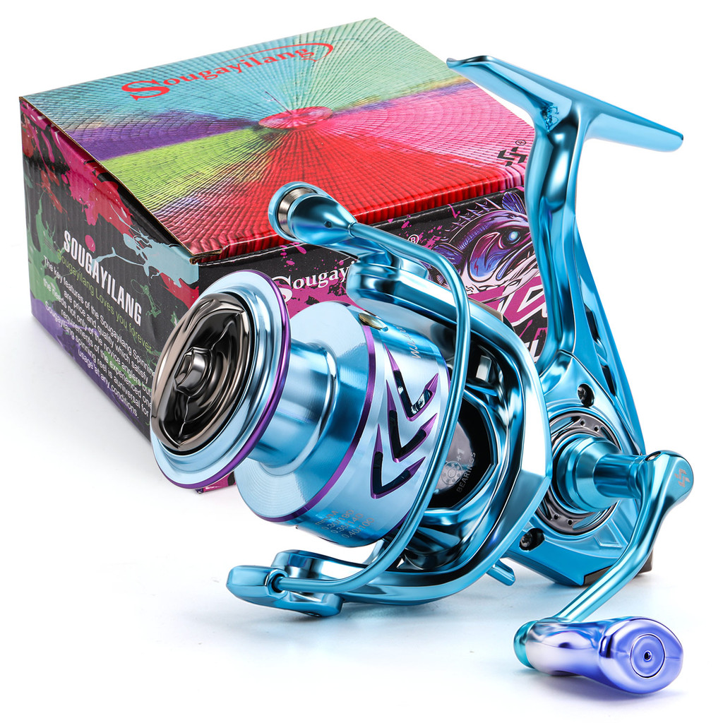 Sougayilang รอกตกปลา 1000-5000 Series อัตราทดเกียร์ 5.2:1 พร้อมด้ามจับทรงกลม สํา