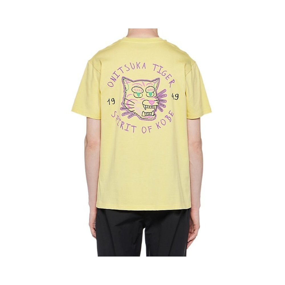 เสื้อยืดแขนสั้นผ้าฝ้าย 100% ยี่ห้อ Onitsuka Tiger สำหรับผู้ชายและผู้หญิง