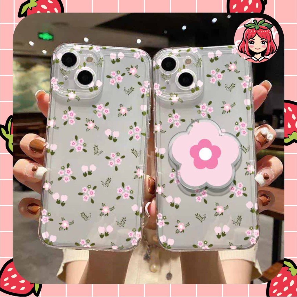 [1 ชุด] 2IN1 FLOWER PINK ANGEL EYE PRINTING case vivo y71 v27e y36 y27 y17s y28 v27 v29e y03 y18 v30