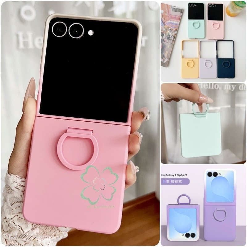 Slim ขนาดใหญ่แหวนหน้าต่างสําหรับ Samsung Galaxy Z Flip 8 Z Flip 7 Z Flip 7FE Z Flip 6 Z Flip 5 ผิวที่เป็นมิตร Hard PC ฝาครอบ