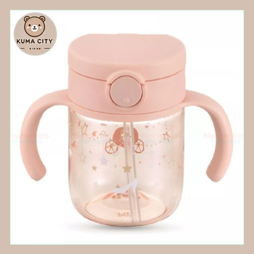 Richell AXSTARS ขวดฟาง 200ml สีชมพู