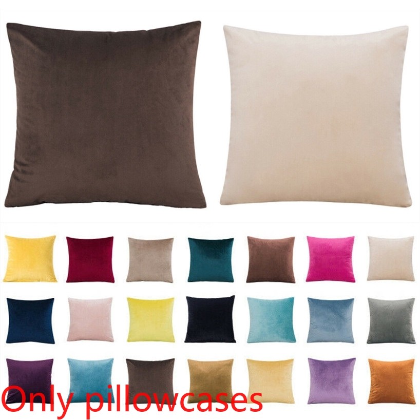 40x40 45x45 50x50 60x60 ซม.กํามะหยี่ขนาดใหญ่ธรรมดาปลอกหมอนอิงโยนหมอนกรณีบ้านโซฟาตกแต่ง