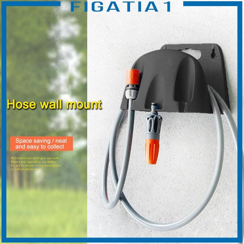 [figatia1] ขายึดท่อ Garden Hose Hanger Holder Carrier Tidy Shed สําหรับ 20M ที่แขวนสายยางสีดํา