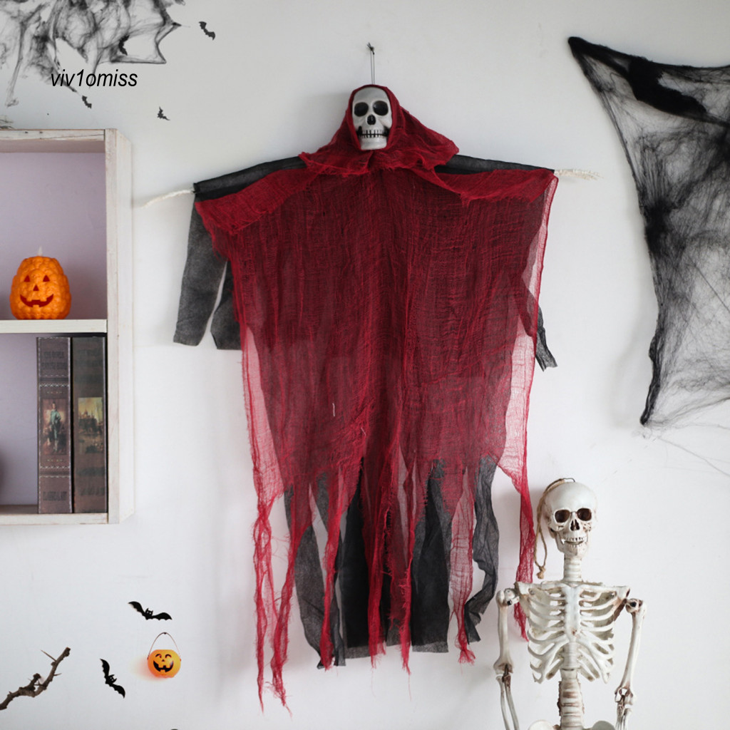 VM_ แขวนผีสําหรับฮาโลวีนฮาโลวีนโครงกระดูกผีตกแต่ง Spooky ฮาโลวีนแขวน Skull Ghost ตกแต่งสําหรับลานกลางแจ้งสวน Grim สําหรับ Porch สําหรับตะวันออกเฉียงใต้