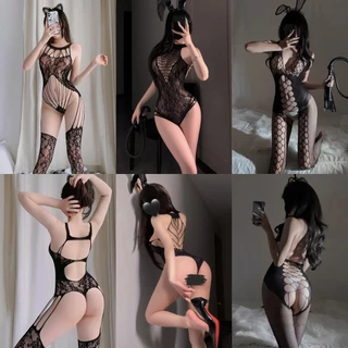 Sexy Girl 😍😍 เซตชุดนอน ลูกไม้ซีทรูแบบชิ้นเดียว การออกแบบแบบกลวง ราคาไม่แพง ความเย้ายวนเซ็กซี่ ชุดนอนซีทรู