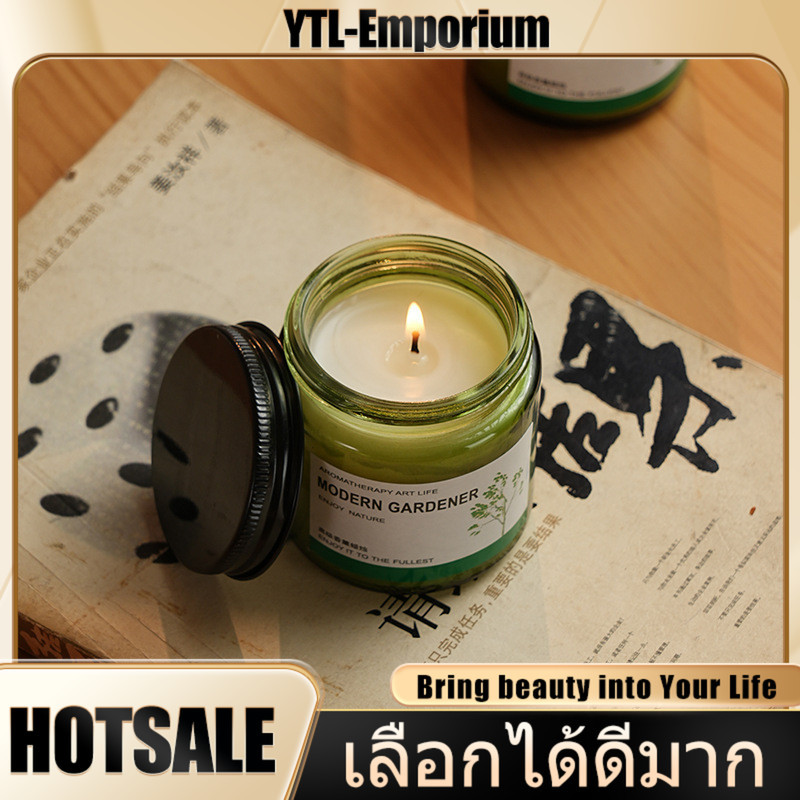 EMP 🔥พร้อมส่ง🔥เทียนหอมอโรม่า เทียนหอม เทียนแก้ว scented candle ​เทียนหอมสร้างบรรยากาศ กลิ่นหอม
