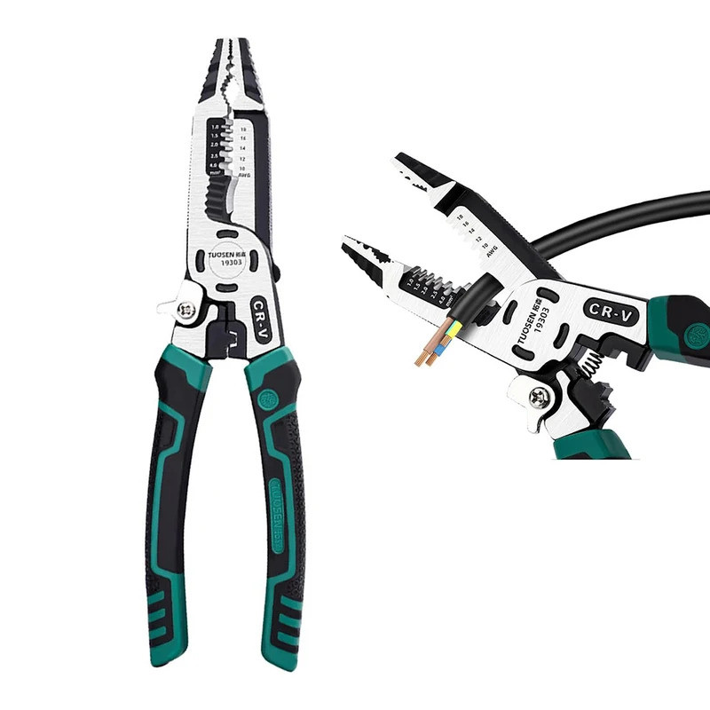 มัลติฟังก์ชั่หนักโลหะผสมเครื่องตัดลวดเข็มในแนวทแยงคีมจมูกฮาร์ดแวร์เครื่องมือสากลช่างไฟฟ้าคีมลวดชุด