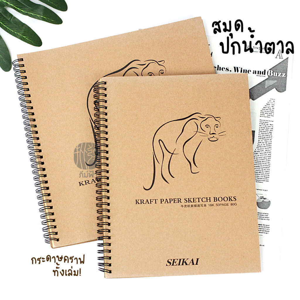สมุดสเก็ตซ์สันห่วง ปกน้ำตาล กระดาษคราฟ SEIKAI (Sketchbook)