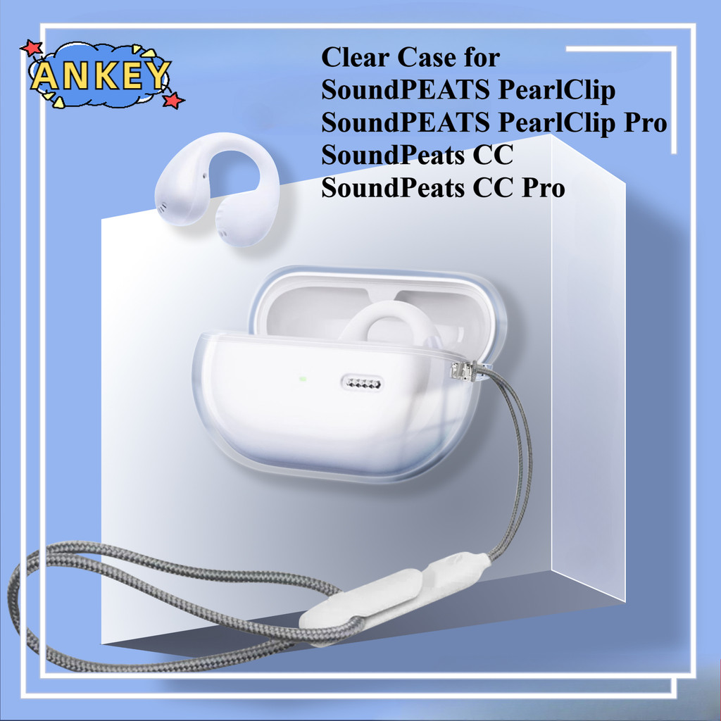 for SoundPEATS PearlClip Pro Case Protective Transparent Clear TPU Cover SoundPeats CC Pro Shell
