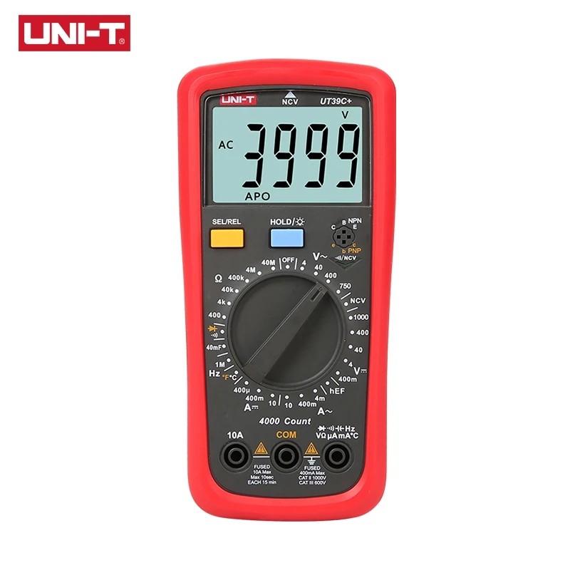 UNI-T UT39C+ มัลติมิเตอร์แบบดิจิตอลเครื่องทดสอบช่วงอัตโนมัติอัพเกรดจากการทดสอบ UT39A/UT39C AC DC V/A