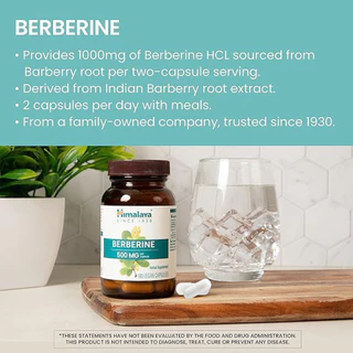 ​​Himalaya Berberine สารสกัดจากต้นบาร์เบอร์รี่ (500mg/แคปซูล) 90 แคปซูล