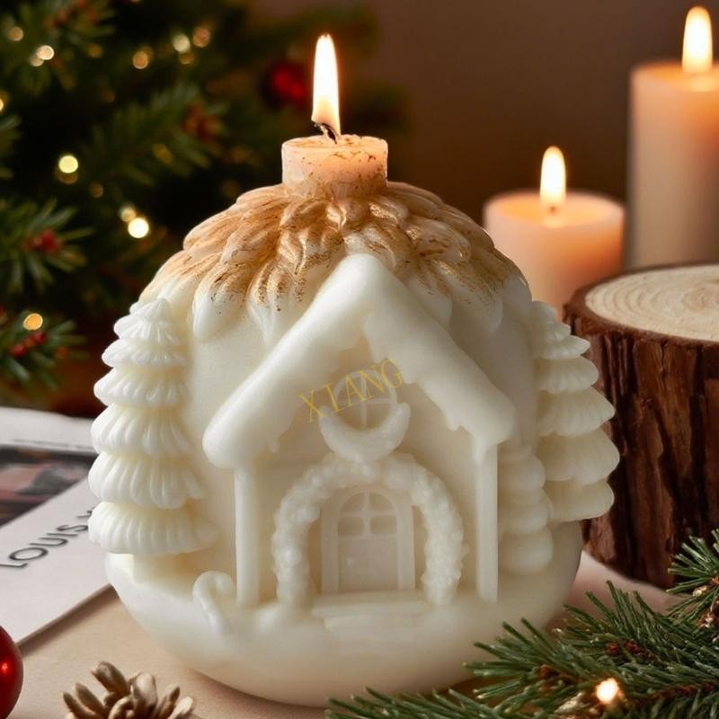XGB Christmas House Mould เครื่องประดับแม่พิมพ์ปูนปลาสเตอร์แม่พิมพ์ซิลิโคน