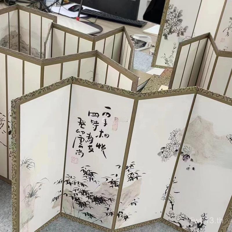 ทํางานสไตล์โบราณอัลบั้มกระดาษแข็งภาพวาดจีนแปรงเปล่าพับสก์ท็อปการประดิษฐ์ตัวอักษรปรุงสุกหน้าจอขนาดเล็