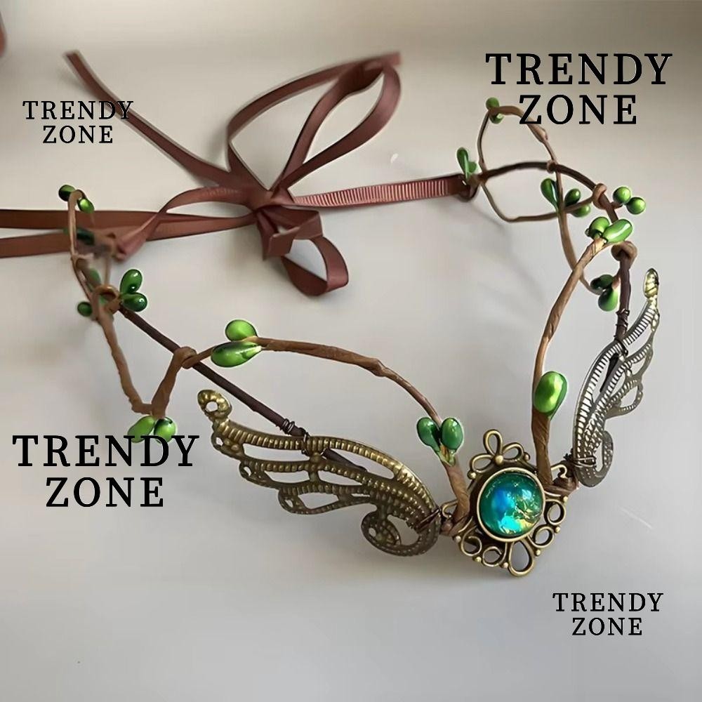 TRENDYZONE Headpiece - แถบคาดศีรษะโกธิคสำหรับงานแต่งงาน ธีมแม่มดและเอลฟ์ ออกแบบลายวินน์