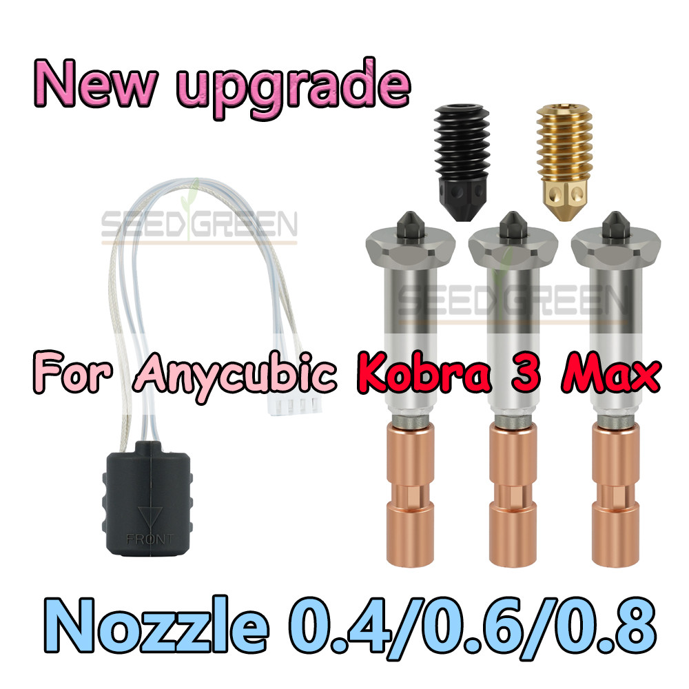 Nozzle For Anycubic Kobra 3 Max Nozzle Hotend Kobra 3 Max Combo Nozzle Throat 0.4mm 0.6mm 0.8mm Repl