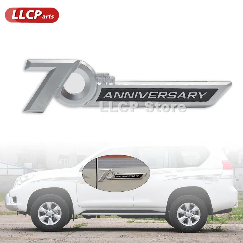 สําหรับ Toyota Land Cruiser Prado 2003-2021 ดัดแปลง 70 Th Anniversary 3D Emblem ตกแต่งป้ายสติกเกอร์ 