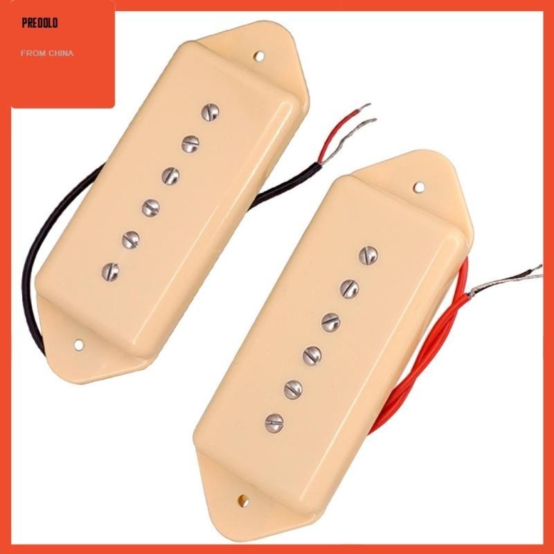 [Predolo] Soapbar P90 Guitar Pickup Neck&Bridge for LP EPI Guitar Replacement Black