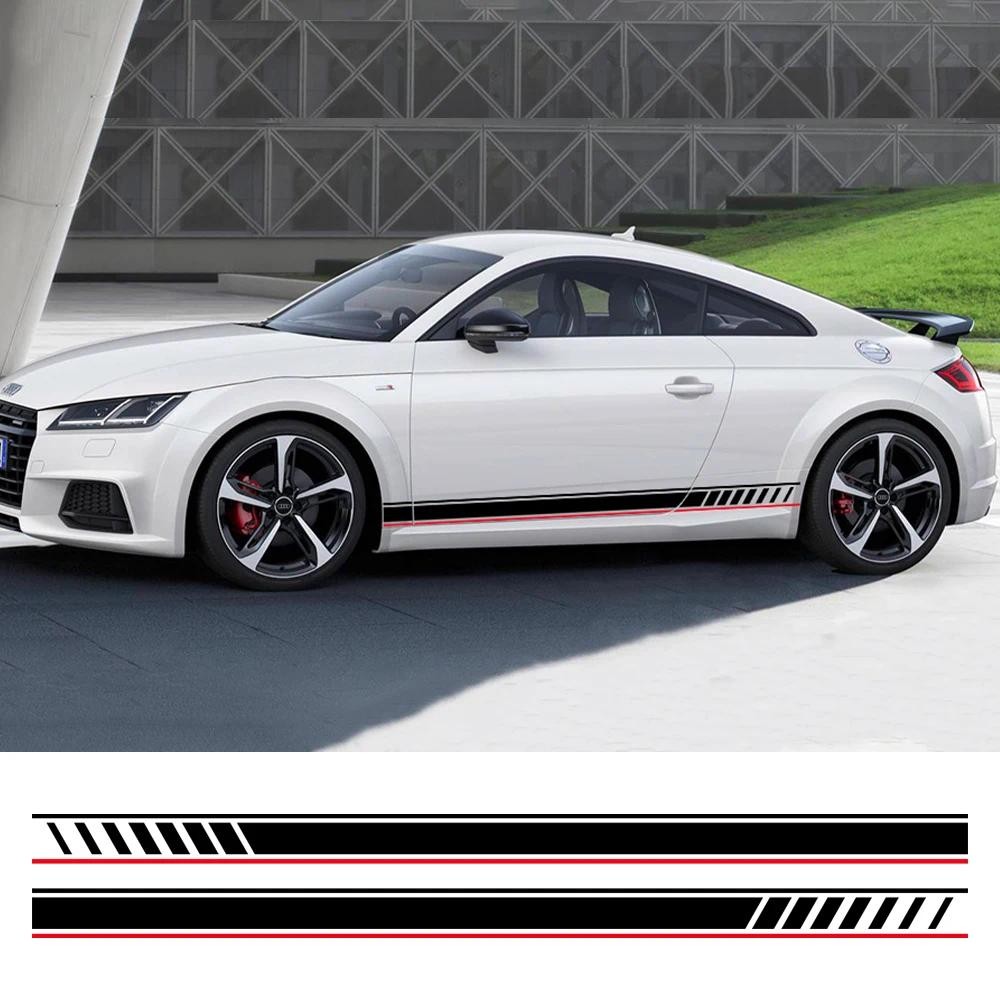 รถประตูด้านข้างไวนิลDecalsสติกเกอร์Racing Stripesกราฟิกอุปกรณ์เสริมอัตโนมัติสําหรับAudi TT 8N MK1 MK