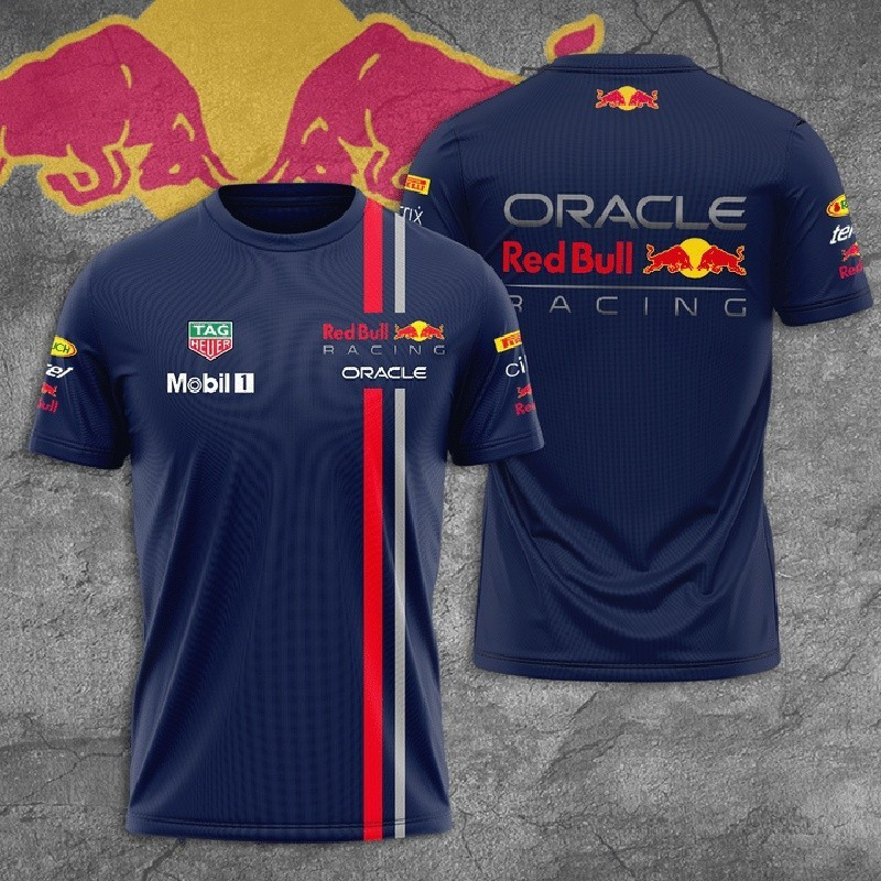 เสื้อยืดแขนสั้นสำหรับฤดูร้อน ออกแบบโดยทีม RED BULL Racing และ Oracle Bone Tezos มีการพิมพ์แบบ 3D สำห
