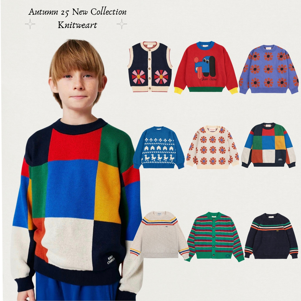 【พร้อมส่ง】「สินค้าลิขสิทธิ์แท้」IRIS KIDS Autumn BC series IKS33080 All knitted sweaters ผ้านุ่มใส่สบาย เสื้อแขนยาว เสื้อส