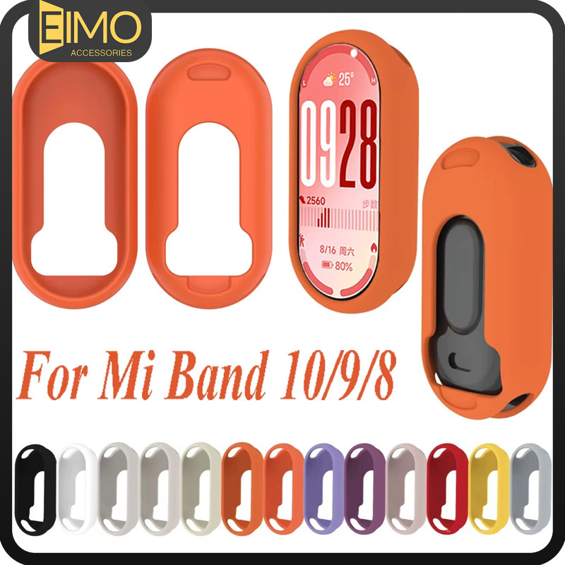 กรณีกันชนซิลิโคน for Mi Band 10 9 8 สมาร์ทว็อช ยางอ่อนป้องกัน Gores ปกป้องกันหน้าจอ for Xiaomi MiBand 10 9 8 NFC